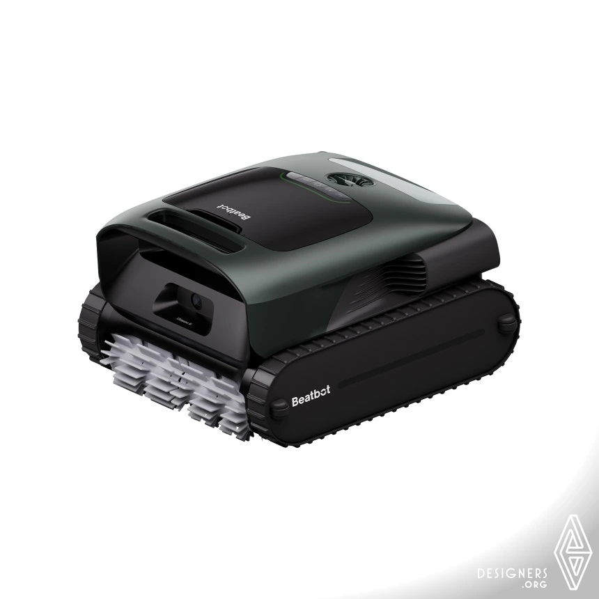 Beatbot AquaSense 2 Pro pool-cleaning robot in green and black, shown at a three-quarter angle.